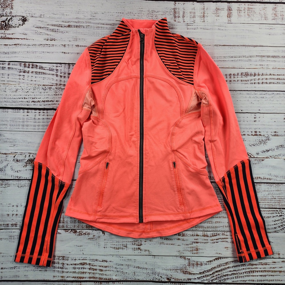 Lululemon Womens Forme Jacket Light Flare Classic Stripe Inkwell Full Zip 8